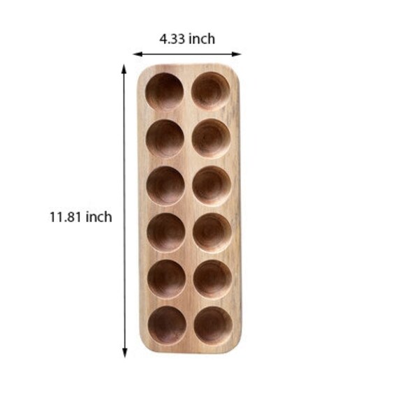 Natural Wooden Egg Tray Holder Three Types Kitchen Storage Box Double Row Tools 