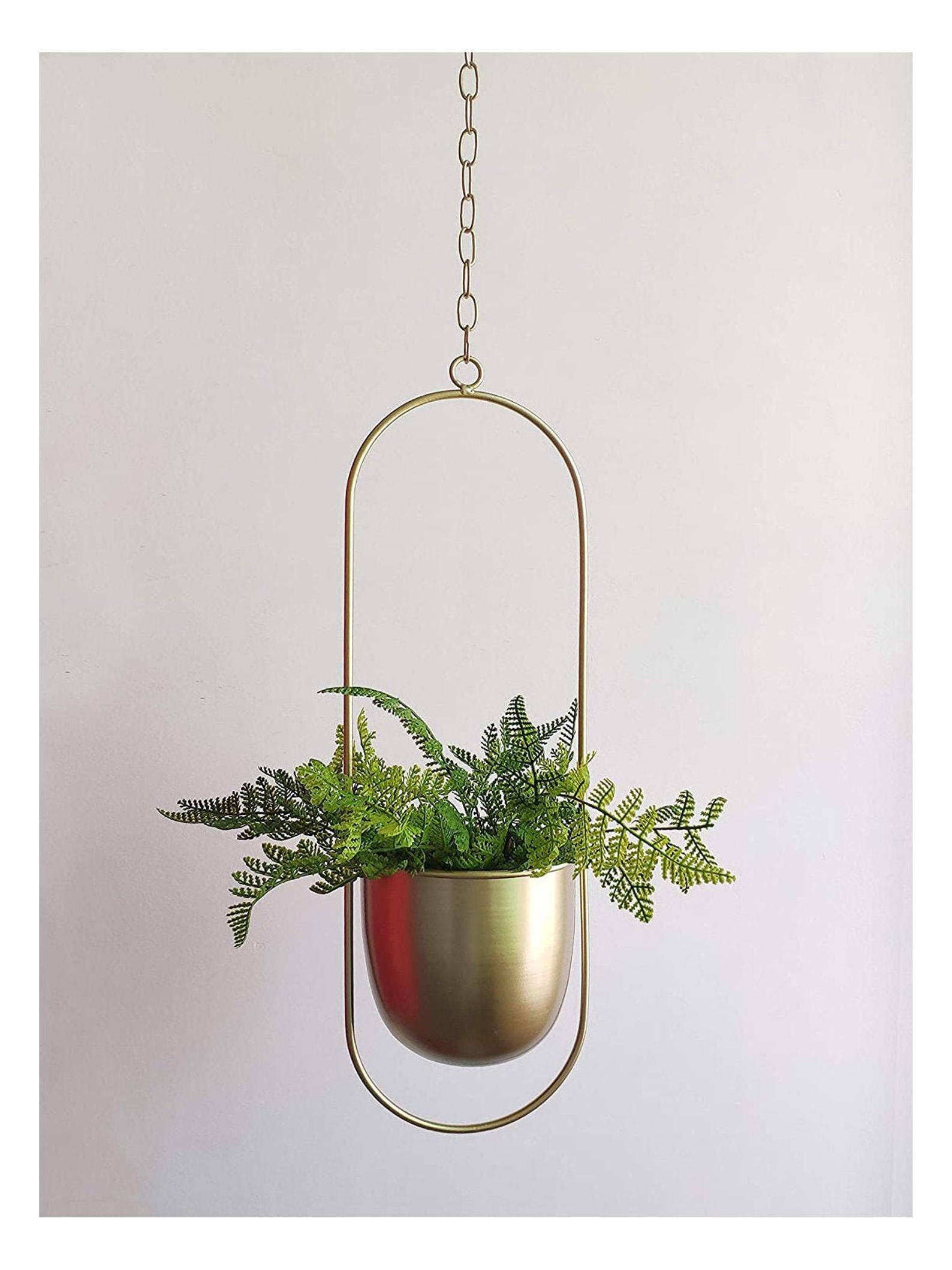Hanging Metal Oval GOLD Planter Plant Pots Planters Plants Etsy