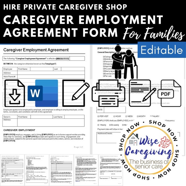 Elder Care Contract Template Etsy Elder Care Contract Template Etsy