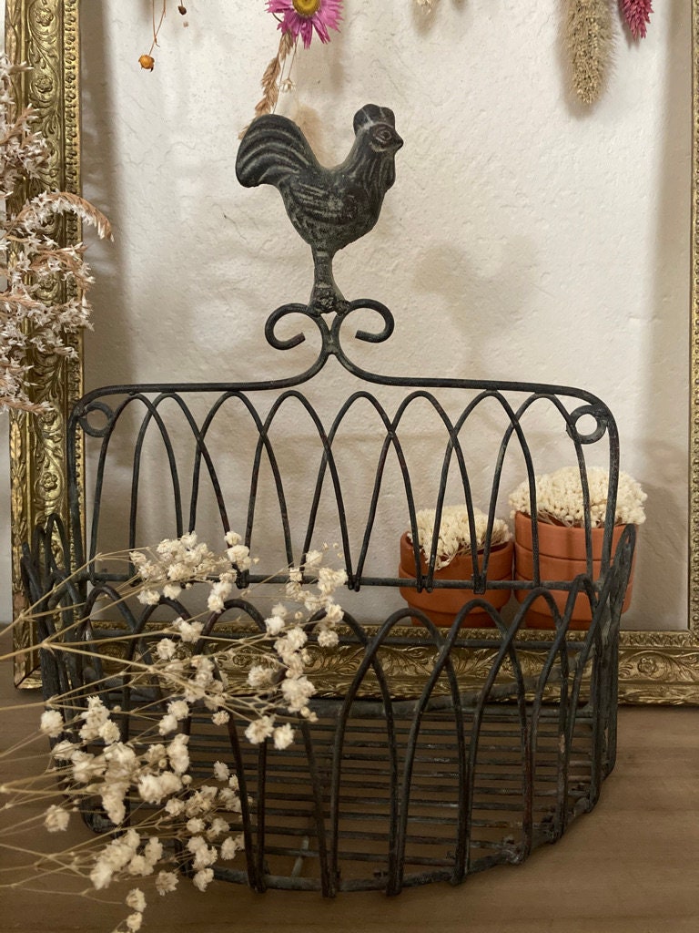 Panière de Rangement en Fer Vintage