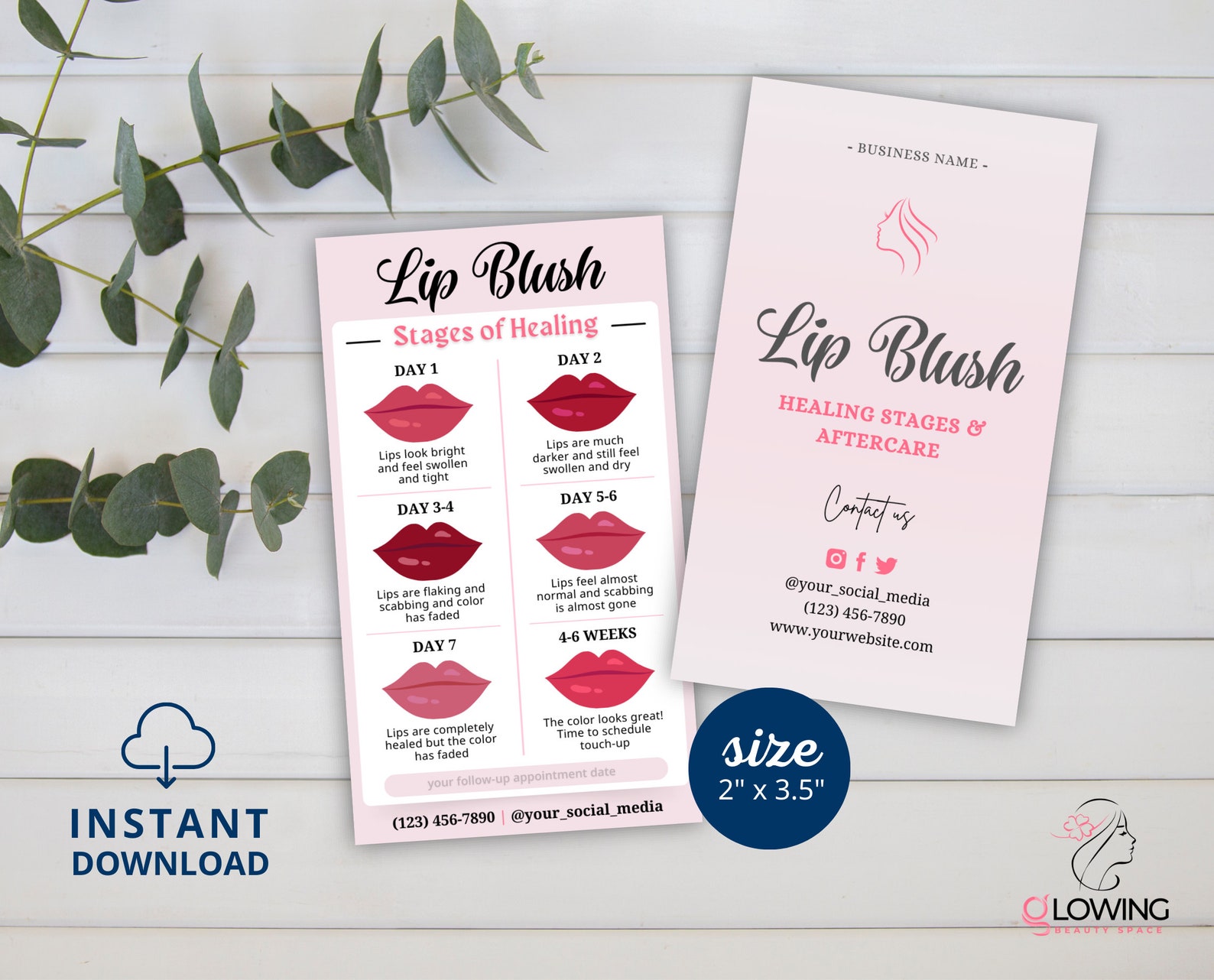 Pmu Lip Blush Aftercare Cards Lip Blush Stages Of Healing Pmu