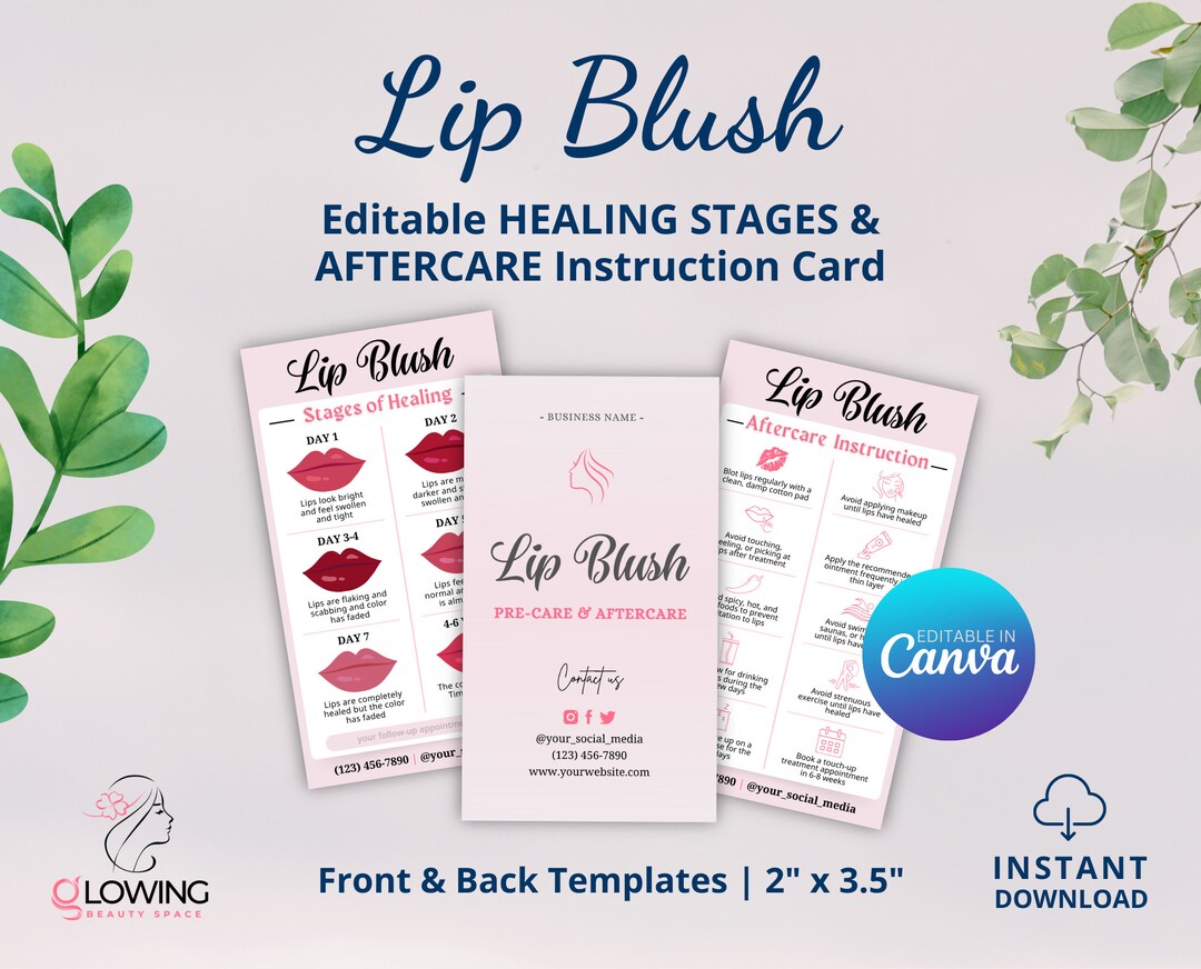 Pmu Lip Blush Aftercare Cards Lip Blush Stages Of Healing Pmu