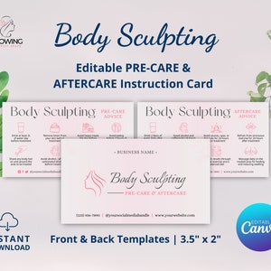 Tarjeta de cuidado posterior para esculpir el cuerpo, tarjeta de cuidado previo y posterior del contorno corporal, tarjeta de cuidado posterior, tarjeta de cuidado posterior de cavitación de grasa, tarjeta de esteticista