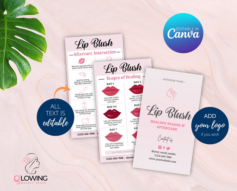 Pmu Lip Blush Aftercare Cards Lip Blush Stages Of Healing Pmu