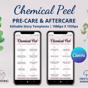 Chemical Peel Aftercare Template, Dermapeeling Instructions Care, Peeling Skin Treatment, Facial Treatment Aftercare Instructions Salon Care