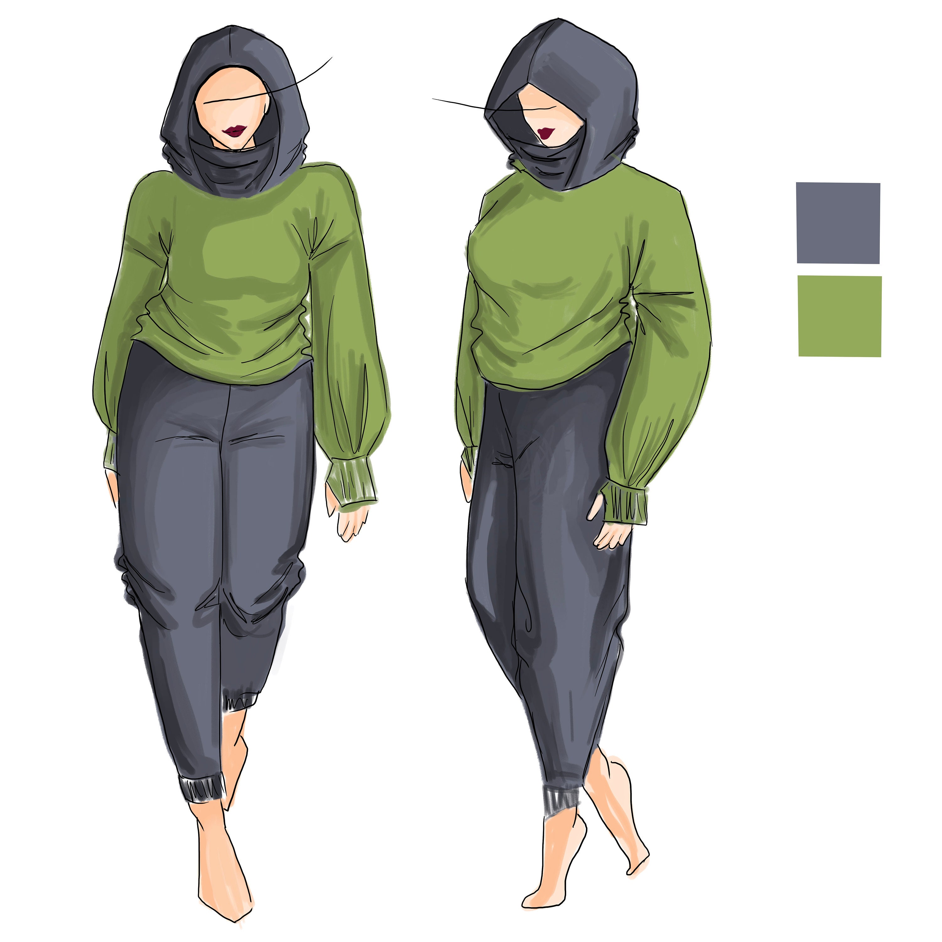 Plus Size Fashion Figures and Croquis Template - Etsy