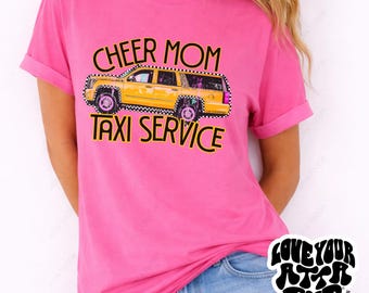 Cheer Team Mom Shirt | Funny Sports Mom Taxi Tee | Competition Day Gift | Gift from Daughter or Son | Carpool Mom Gift for Cheer Mom