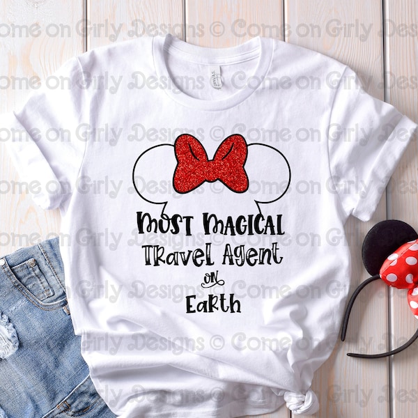 Most Magical Travel Agent Minnie Tee - Soft, Premium Bella Canvas Unisex Tee - Happiest Travel Planner, Travel Agent, Magic Coordinator