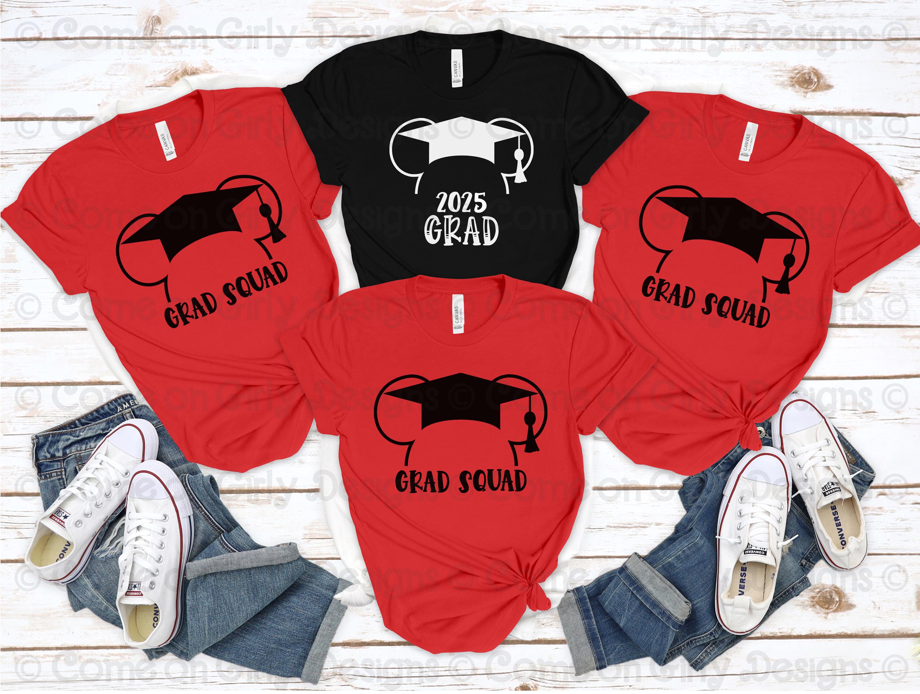 2025 Grad Mickey or Mickey Grad Squad Tee - Soft, Bella Canvas Unisex Shirt - Happiest Graduate, Class of 2025 Grad, Senior, Graduation Trip