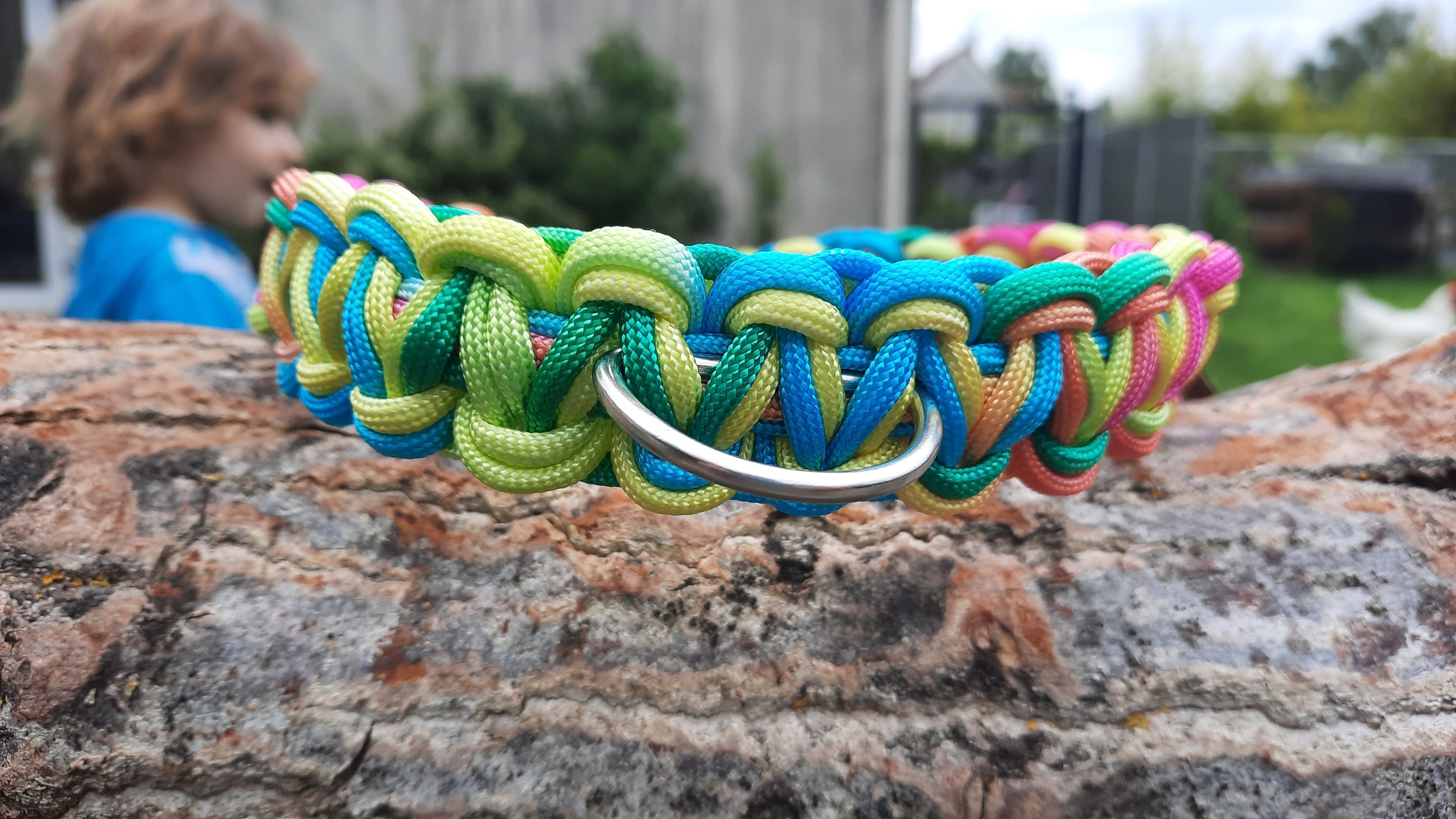 Handbraided paracord dog collar. Etsy