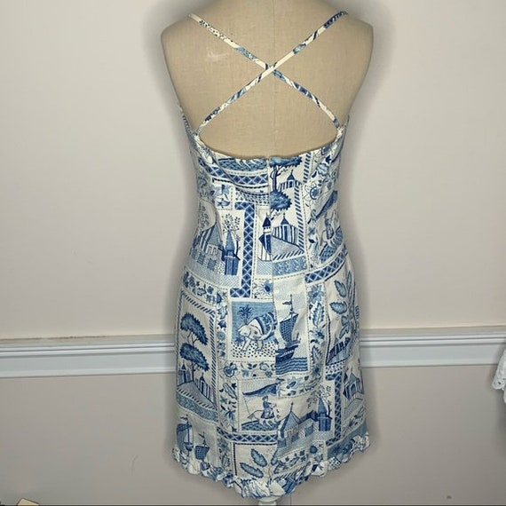 Maggy London Vintage Beaded Printed Midi Dress Bl… - image 6