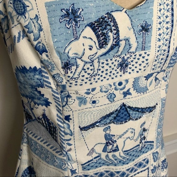 Maggy London Vintage Beaded Printed Midi Dress Bl… - image 4