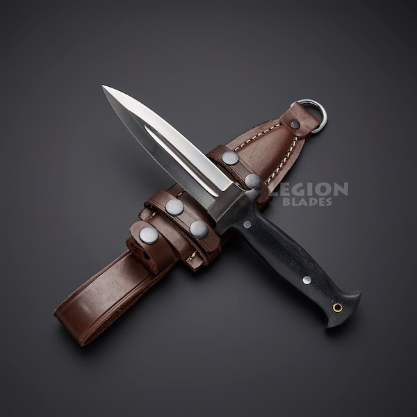 Boot Commando Dagger, Custom Handmade D2 Steel Battle Ready Tactical Combat Fixed Blade Full Tang Knife, Groomsmen Gift, Best Knife Gift