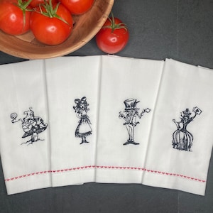 Wonderland Embroidered Cloth Napkins (Set of 4)