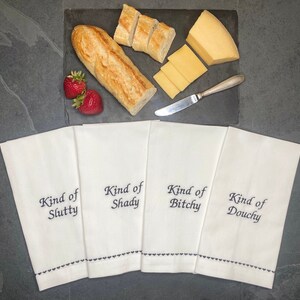 Kind of... Embroidered Cloth Napkins (Set of 4)