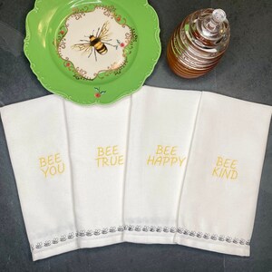 Bee Kind Embroidered Cloth Napkins (Set of 4)