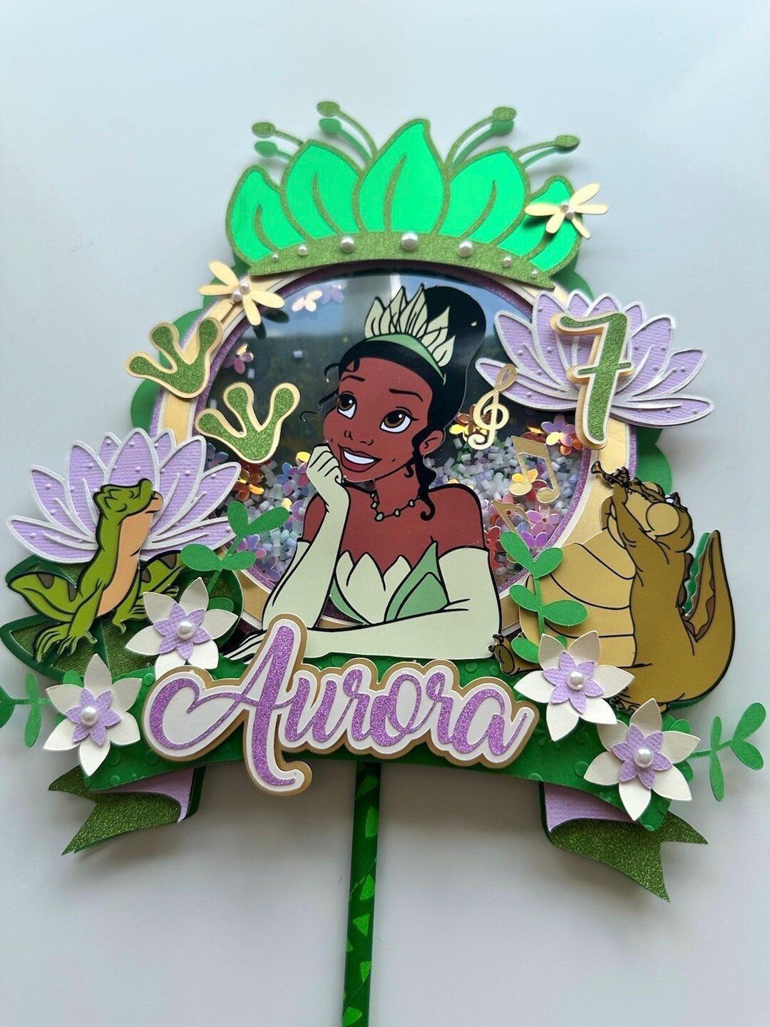 Cake Topper 3D Shaker for Disney Princess and the Frog Themed Party ...