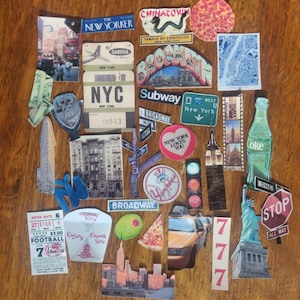 New York Aufkleber, Vintage BUJO Bullet Journal Zubehör, Schreibwaren, Sommer Ephemera, Junk Journaling Aufkleber, Collaging, Wundertüte