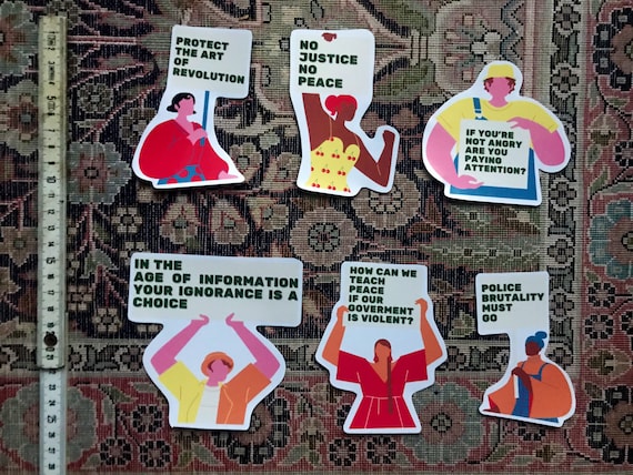 Feminist Protest Stickers, Waterproof Vinyl Decals, Pay As You Feel