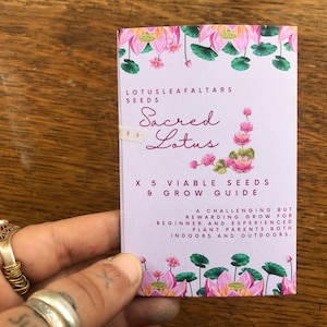 Paquete de semillas de loto sagrado de fácil cultivo, instrucciones y semillas tropicales de fácil cultivo, plantas acuáticas raras de rápido crecimiento, plantas vivas de peceras, botánica