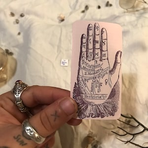 1PC Vinyl Alchemical Sticker, 1600&#39;s Occult Witchy Stickers, Palmistry Hand Astrology, Magic, Pearlescent Waterproof Vinyl, Waterbottle