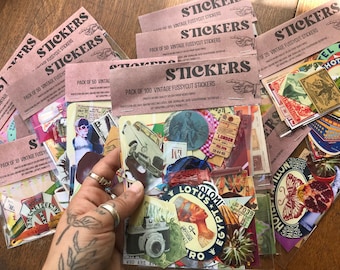 10-100 Vintage Fussy Cut Stickers, Bullet Journal Supplies, Dark Stationary, Sticker Ephemera, Junk Journaling Stickers, Supplies, Collaging