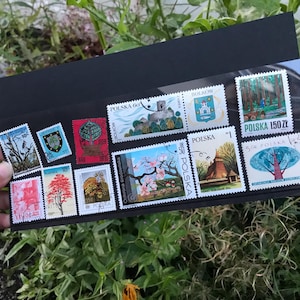 Set di 11 francobolli Woodland Tree, effimeri vintage, diario spazzatura, bulletjournal, diario di viaggio, decoupage, cancelleria per matrimoni, invito