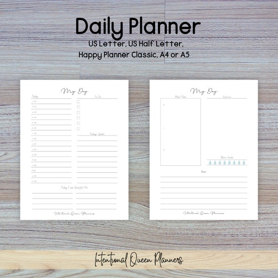 Hourly Planner with To Do List, Meal Planner, Water Tracker, Workout Tracker, Goal Tracker, Gratitude Journal & Notes Section. Get it today!