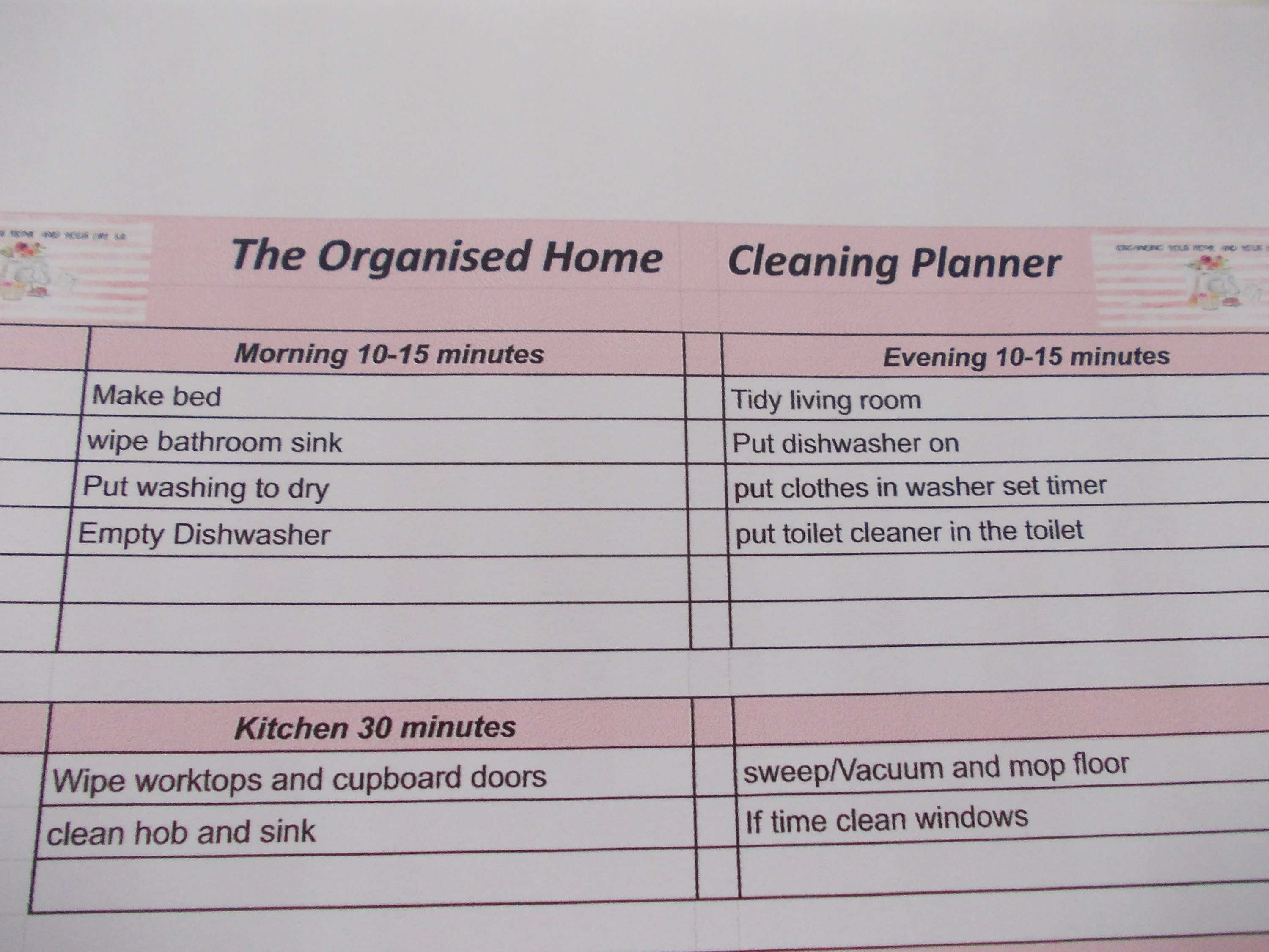 Printable Cleaning Rota 4 Page Bundle of Planner Sheets. Etsy UK