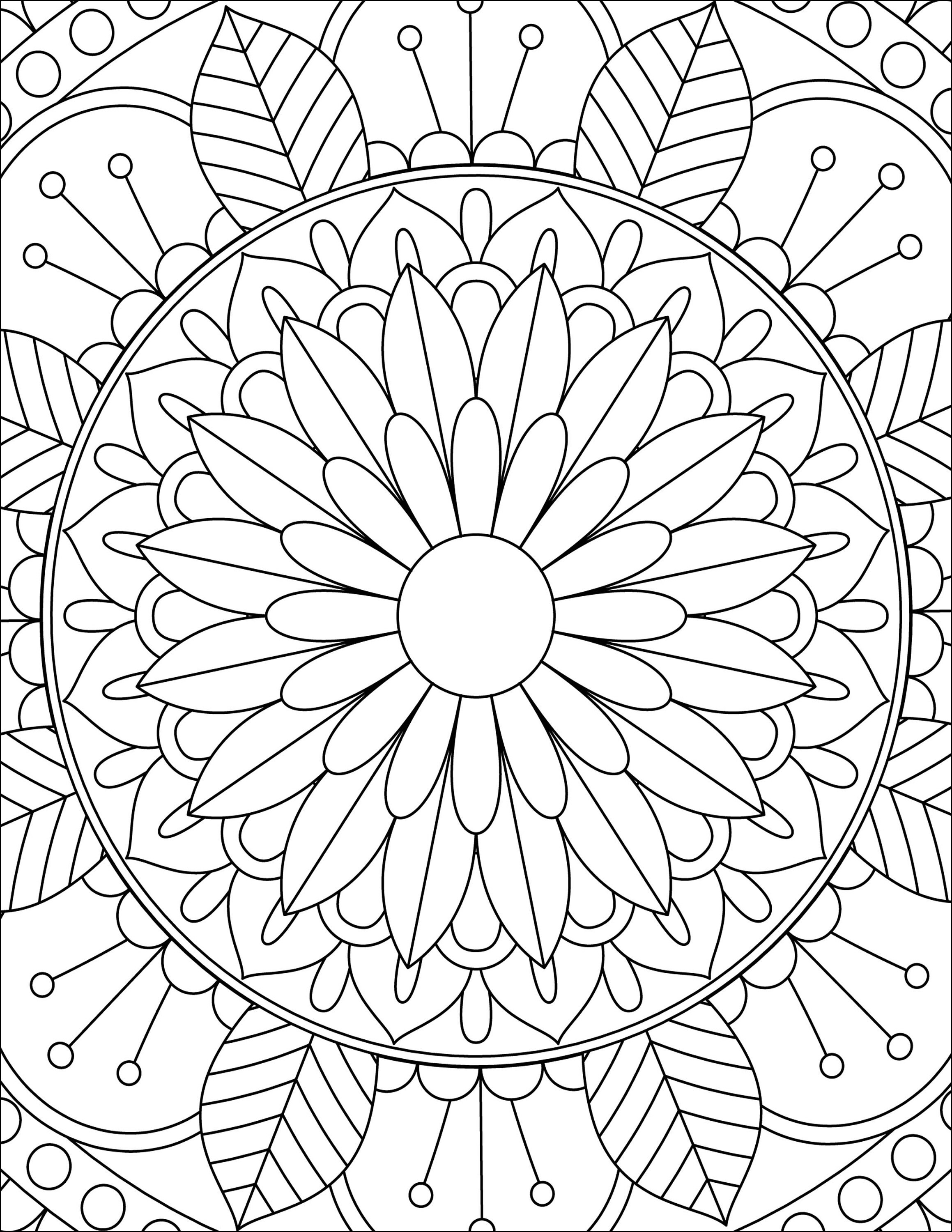 Colouring pages for adult mandala | Etsy