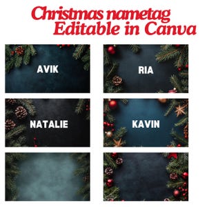 EDITABLE Christmas Name Tags | Printable Classroom Nametags | Printable name tags Christmas | Desk name tags Printable | Digital name tag
