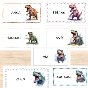Classroom Name Tags Template Dinosaur | Editable | Printable | Elementary School Name Tags | Back To School | Classroom Labels | Desk Plates