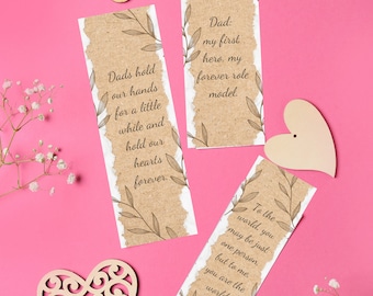 Father&#39;s Day Quote Bookmarks: Set of 10 Printable Gifts (PDF)