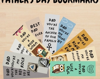 Father&#39;s Day Bookmarks: Dad Gifts, Book Lovers (Digital Download)
