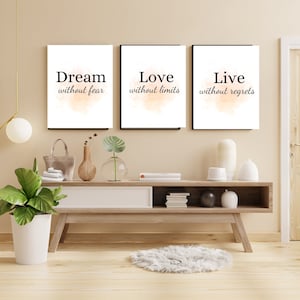 Love Dream Live Prints: Quote Wall Art Set (Digital Download)
