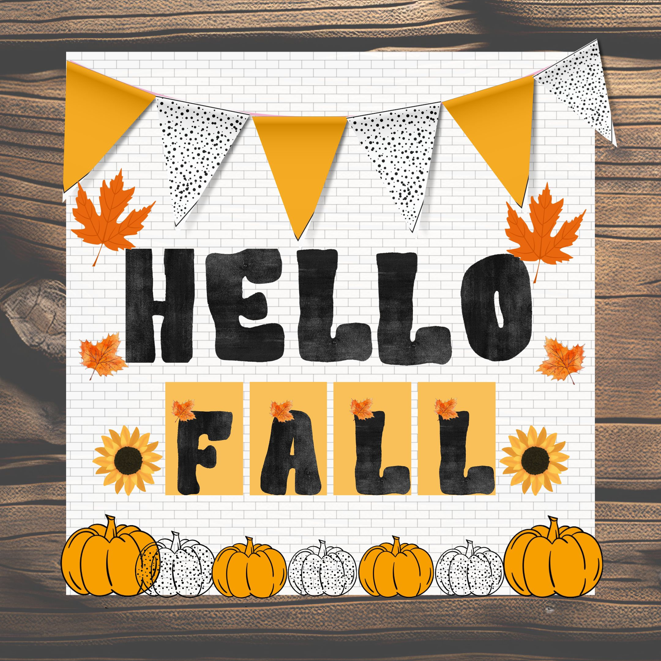 FALL Bulletin Board hello Fall Fall Classroom Decor Bulletin Board Kit