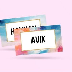 Watercolor Classroom Name Tags: Editable Printable Labels (Digital Download)