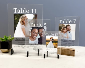 Wedding Table Numbers With Stand, Personalised and Freestanding, Any Photo, Any Message / Number, Wedding Decor, Wedding Signs