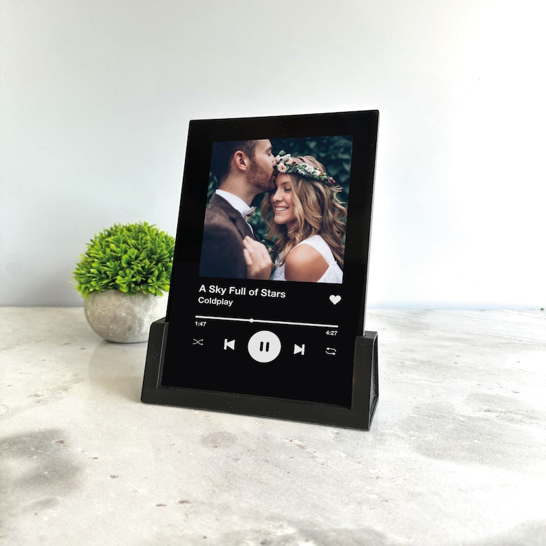 Personalised Song Plaque With Stand, Any Photo / Song, Any Playlist, Photo and Music Gift, Music Prints image 8