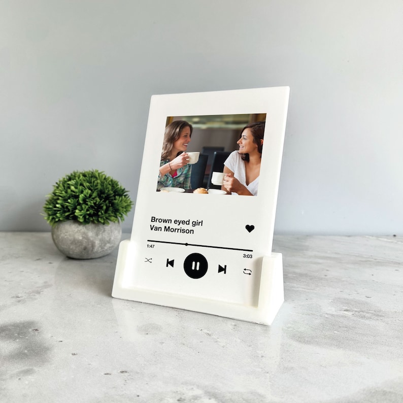 Personalised Song Plaque With Stand, Any Photo / Song, Any Playlist, Photo and Music Gift, Music Prints image 9