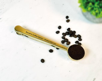 Personalisierte gravierte Kaffeeschaufel | Benutzerdefinierte Kaffee Messlöffel | Kaffeeliebhaber Geschenk | Kaffee Tüten Schaufel | Geschenk für Ihn | Geschenk für sie