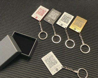 Personalised QR Code Keychain, Song Plaque, QR Scan and Play Keyring, Any Song / Playlist / Album, Custom Keyring, Scannable Music Code