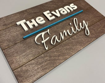 Family Name Sign for Personalised Wedding Gift, Established Sign,  Engagement Gift, Wooden Bar Sign, Farmhouse Gift, Custom Wood Sign