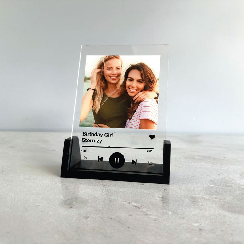 Personalised Song Plaque With Stand, Any Photo / Song, Any Playlist, Photo and Music Gift, Music Prints image 7