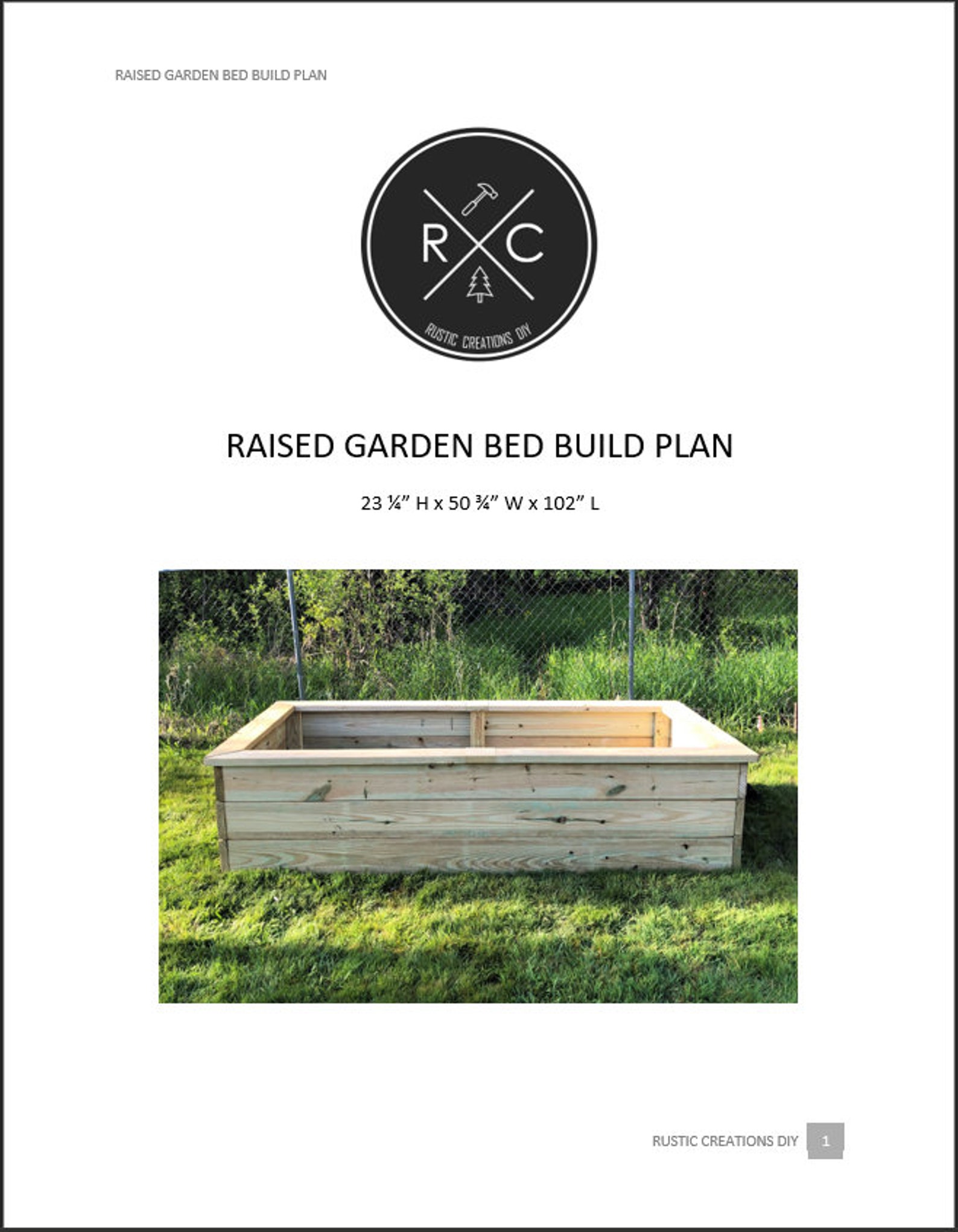 Raised Garden Bed Plan DIY Build Plan Etsy