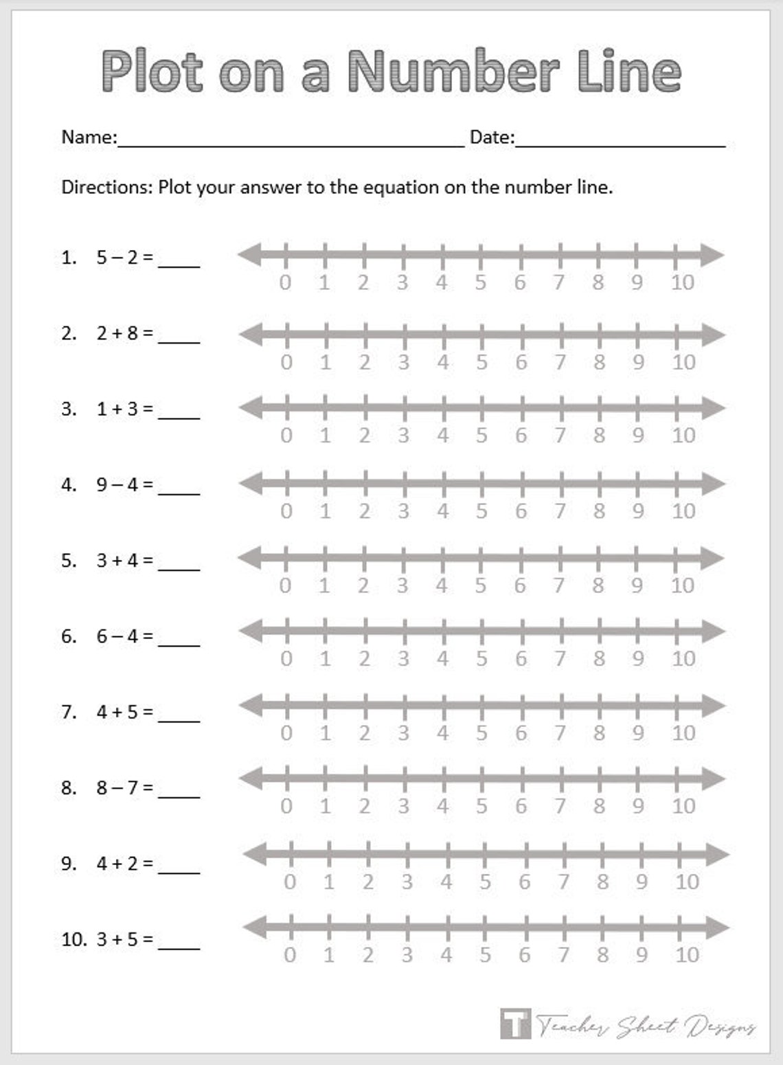 Plotting Numbers On A Number Line Worksheet Year 4