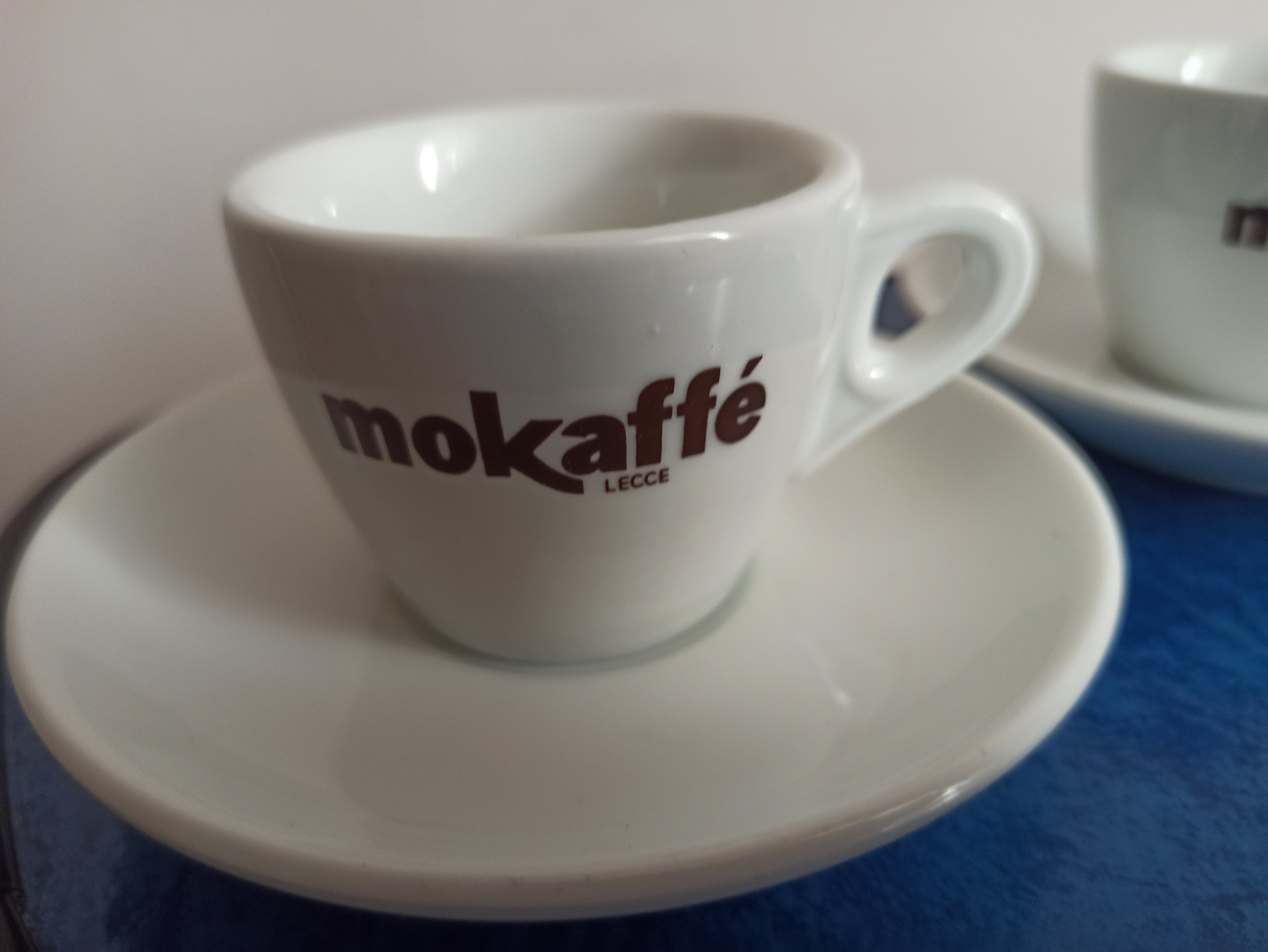 Bel paio di tazzine espresso Mokaffe, tazzine da bar spesse, tazzine da  espresso italiano, prodotte da Ginori in Italia -  Italia