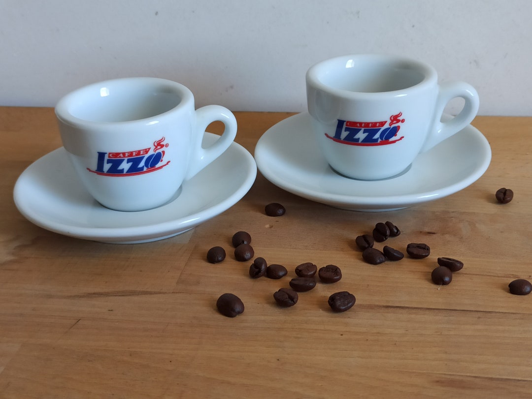 Nice Pair of Italian Espresso Cups, Thick Bar Cups, IZZO Espresso Cups
