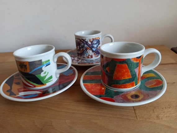 Lavazza, Cafe Des Arts Espresso Cups and Plates, Designer Cups, Tognana,  Espresso Mugs 