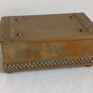 1930s art deco cigar box , antique cigar holder, brass cigar box